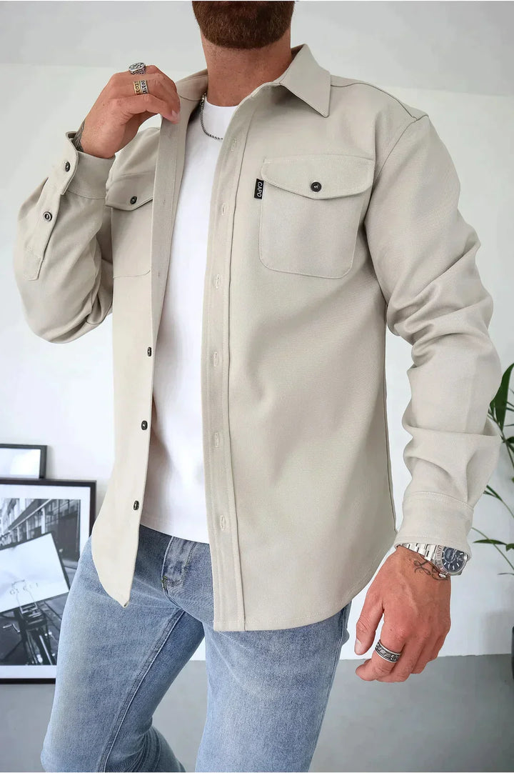 Jacket with button placket