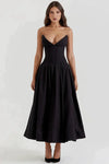 Elegant long strapless party dress