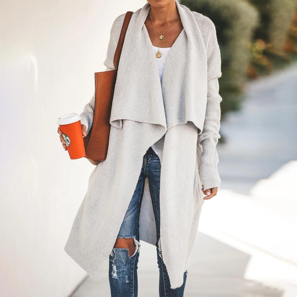 Single-coloured long-sleeved cardigan