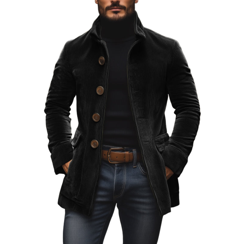 Men's - Vintage Short Coat - Corduroy - Stand Collar Slim Fit