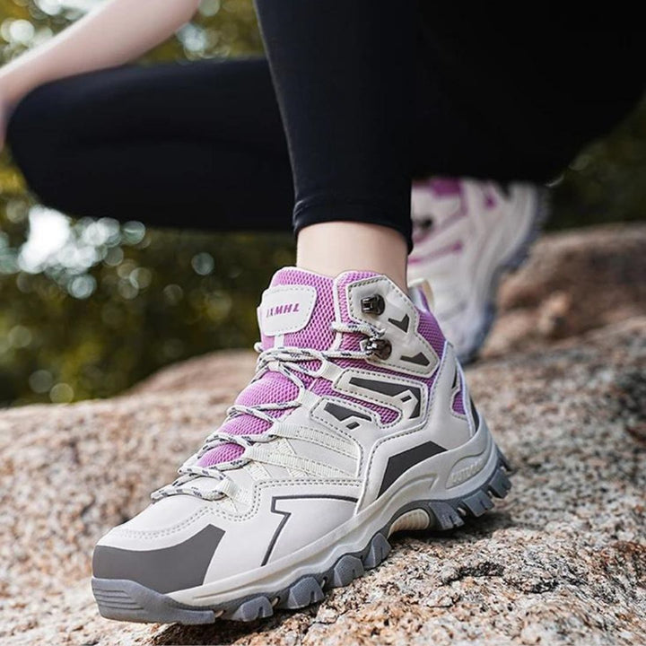 Waterproof trekking shoes with improved grip