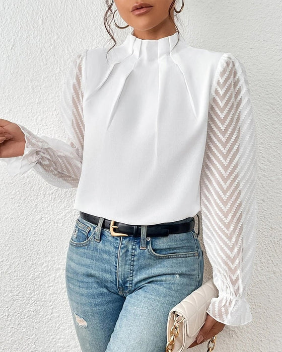 Long-sleeved top in coastal style