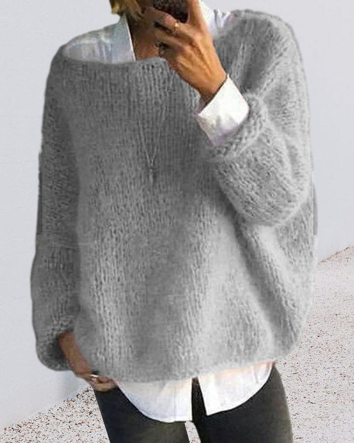 Jumper with round neckline