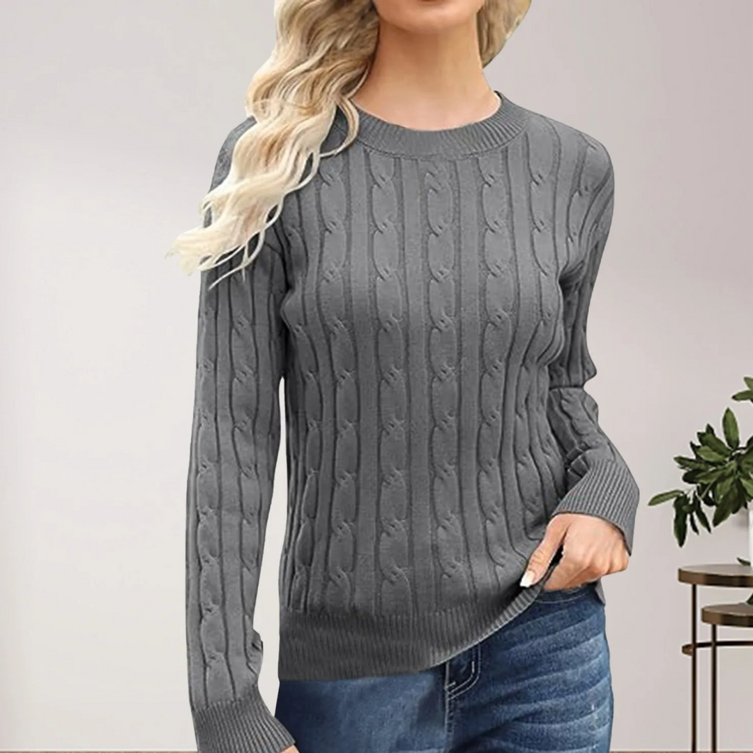 Casual long-sleeved knitted jumper for women