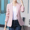 Women's checked blazer with ankle button fastening