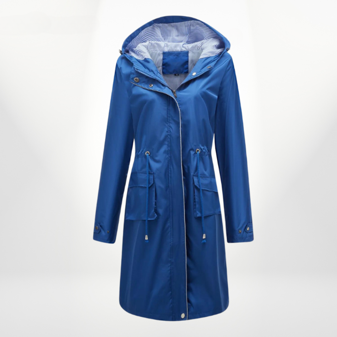 Women's - Trench Coat with Hood - Durable Fabric - Waterproof - Functional Outerwear