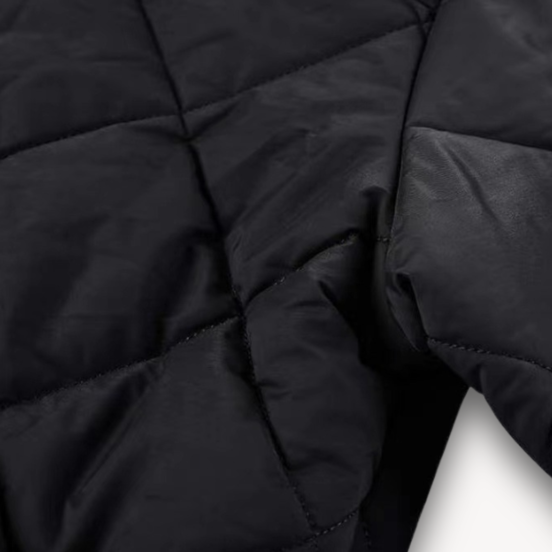 Men's - Lightweight Quilted Bomber Jacket - Stylish Polyester Outerwear for Casual Comfort