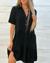 Women's - Comfortable Dress with Lapel - Stylish Design for Everyday Wear - Perfect for Any Occasion