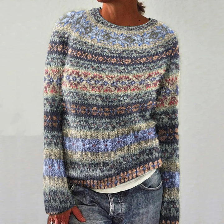 Geometrically patterned vintage-style jumper