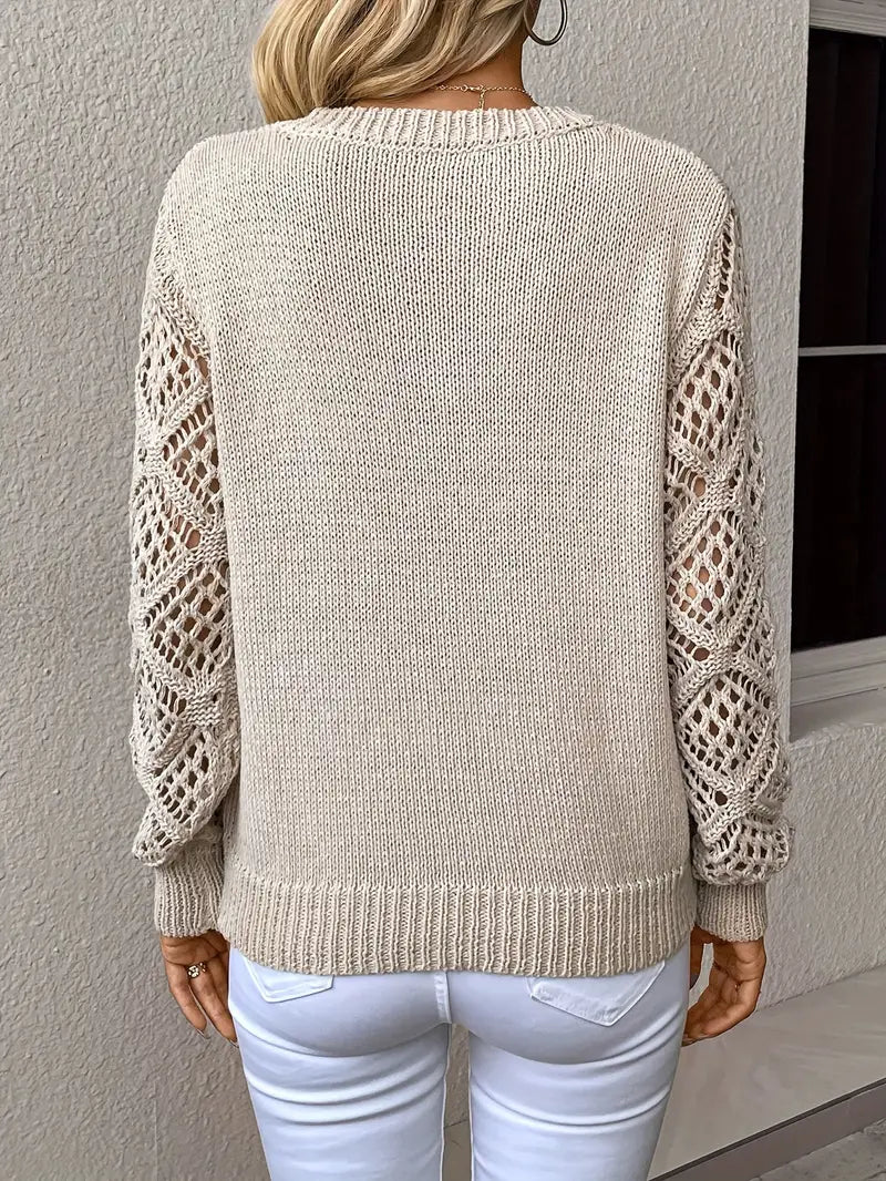 Jumper with a Hollow V-Neckline