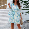 Glamorous Summer Floral Print Short Sleeve Dress Lace