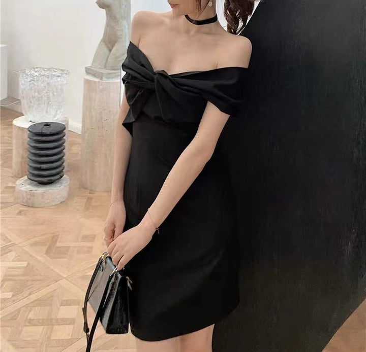 Versatile Gentle Temperament Dating One-Shoulder Dress