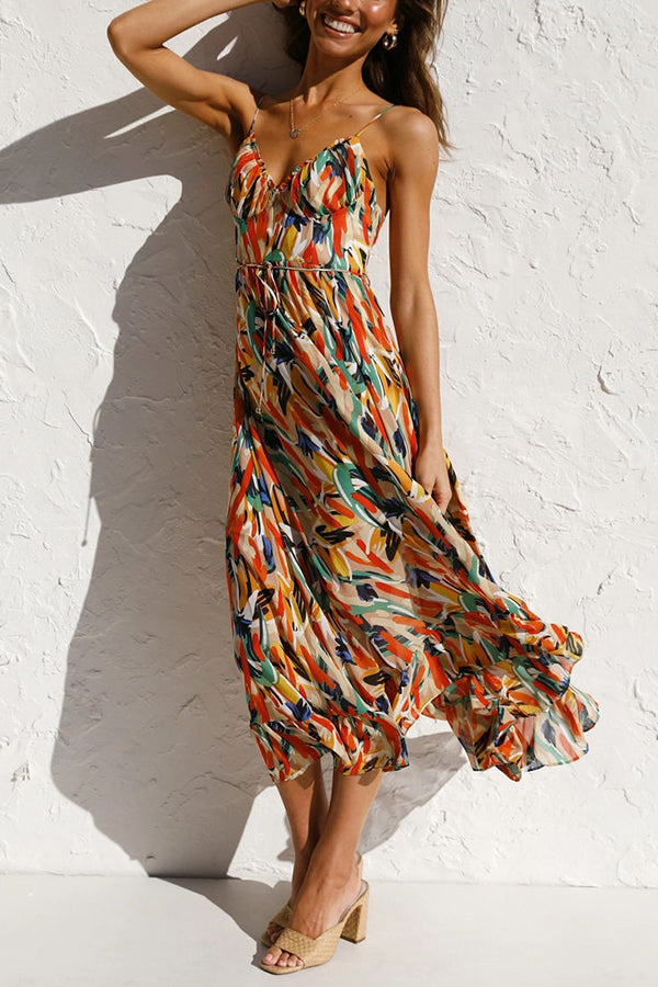 High quality colourful midi dress