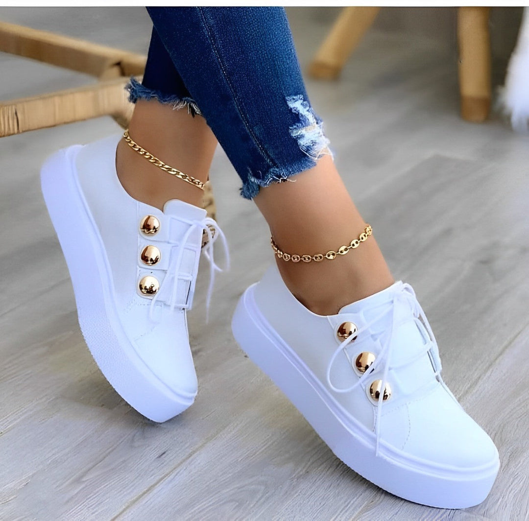 Vulcanised canvas platform sneakers