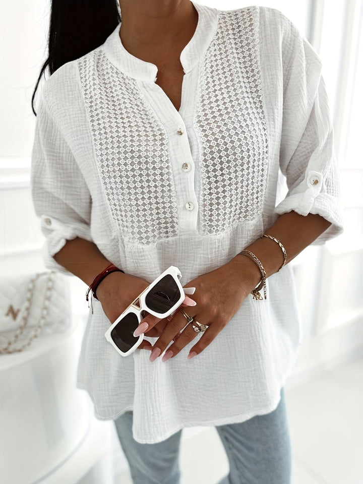 Women's - Linen Shirt - Airy & Comfortable Summer Shirt with Button Placket - Perfect for Warm Weather