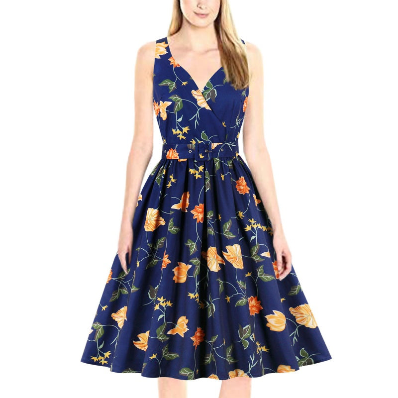 Modern Vintage Print Dress