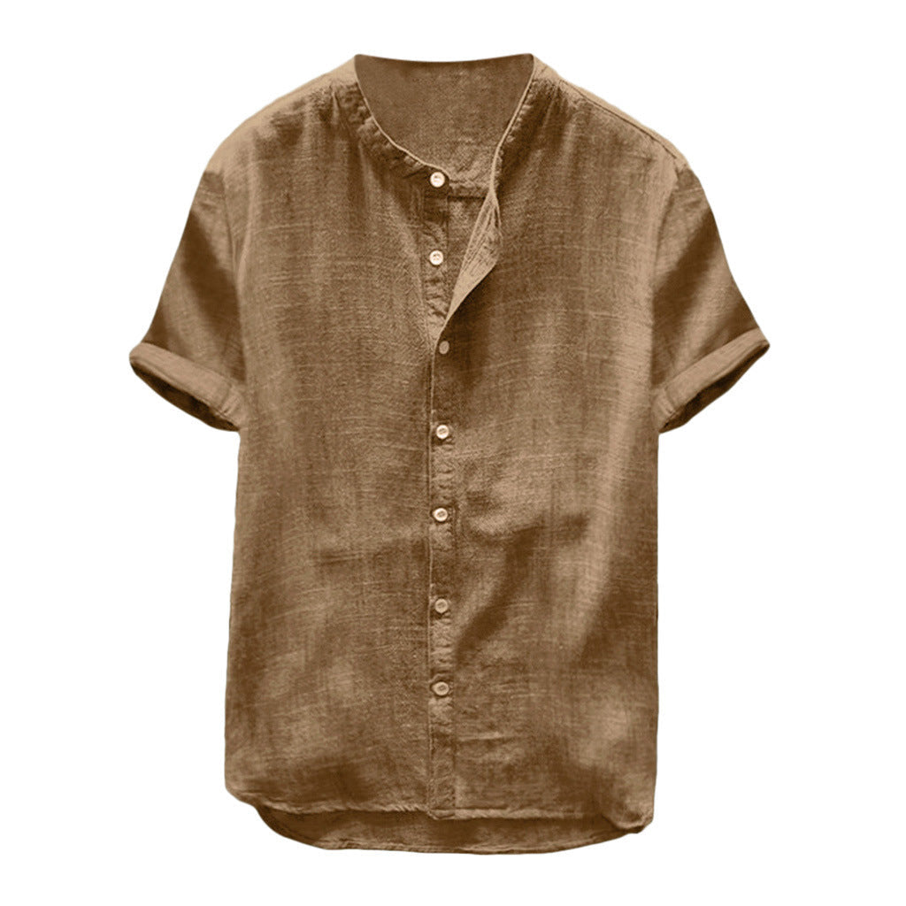 Casual stand-up collar with short sleeves