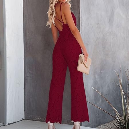 Sleeveless lace jumpsuit