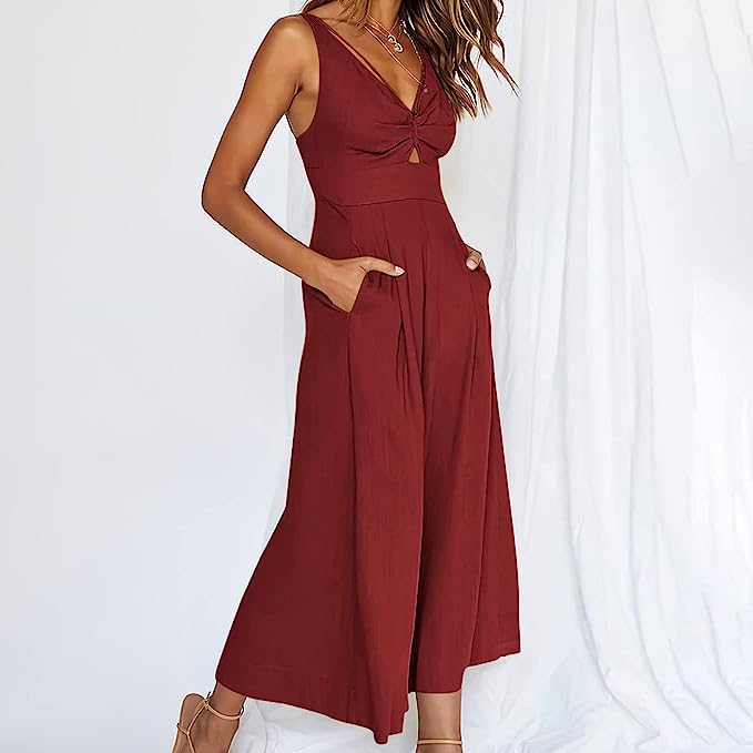 Elegant jumpsuits with V-neckline