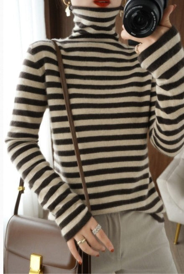 Neutral and coffee-striped Colt jumper