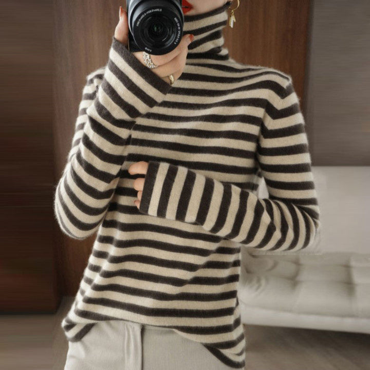 Neutral and coffee-striped Colt jumper