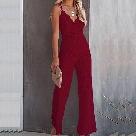 Sleeveless lace jumpsuit