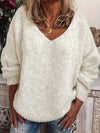 Oversized jumper with V-neck