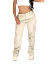 Baggy cargo trousers with high waist