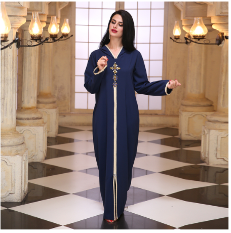 Luxurious Colour Beaded Brick Middle East Robe Dress