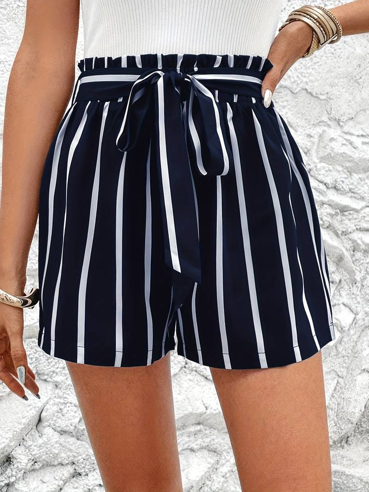 Striped Shorts With Waistband For Summer Days