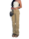 Baggy cargo trousers with high waist