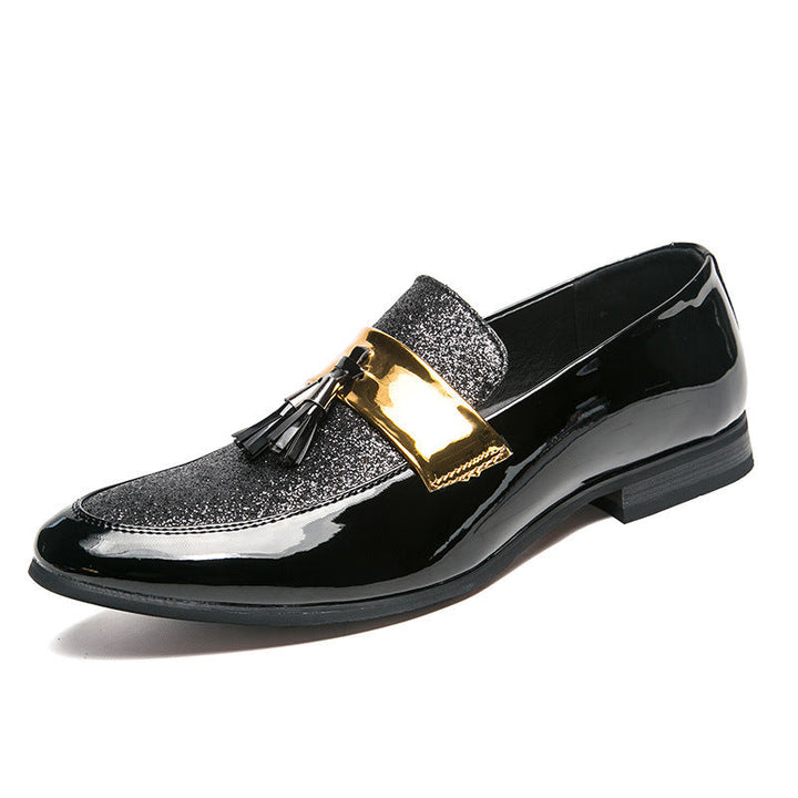 Comfortable slip-on shoes England tapered sequins