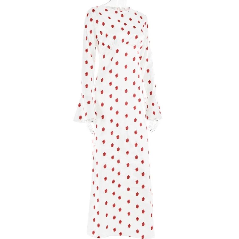 Dotted wrap dress with belt