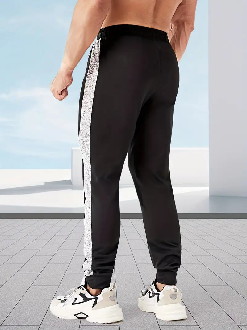 Striped Jogging Pants With High Stretch and Graphic Design With Crowned K