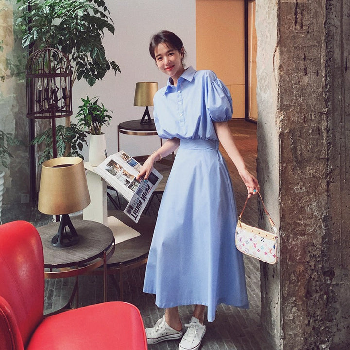 Timeless shirt dress in blue chic