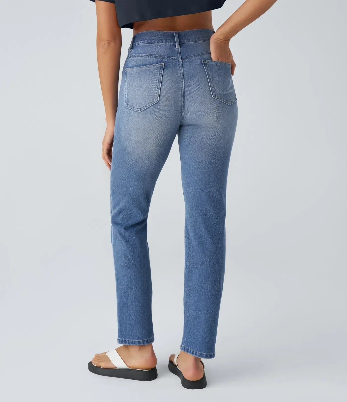 Women's - Elastic Trousers - Stretchy Fabric - Versatile Everyday Wear for All Occasions