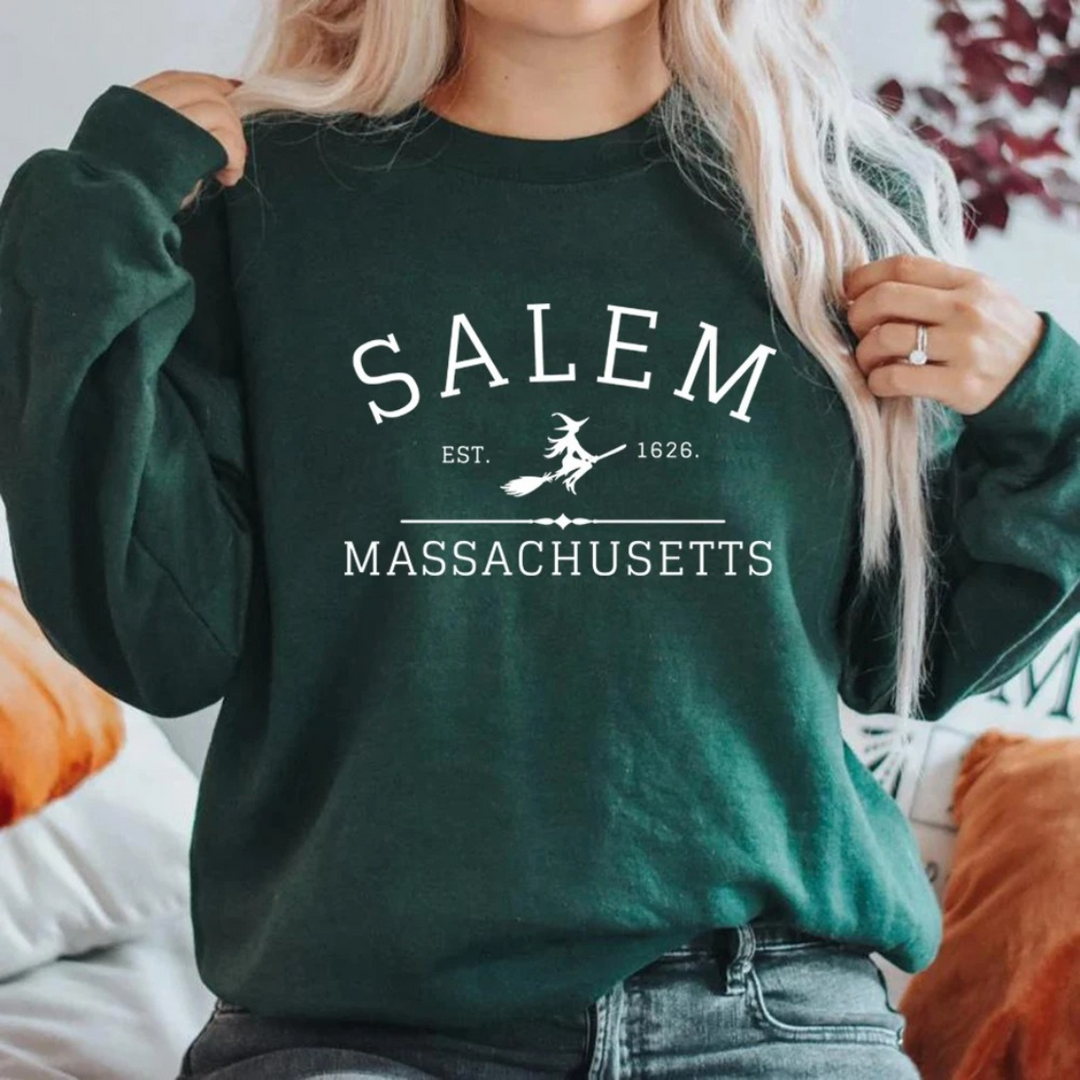 Casual sweatshirt with Salem Massachusetts design - women's jumper