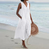 Linen Dress With V-Neck