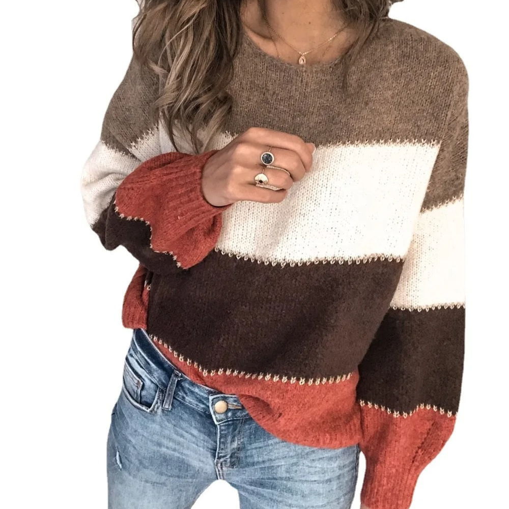 Soft colour block jumper, comfortable jumper