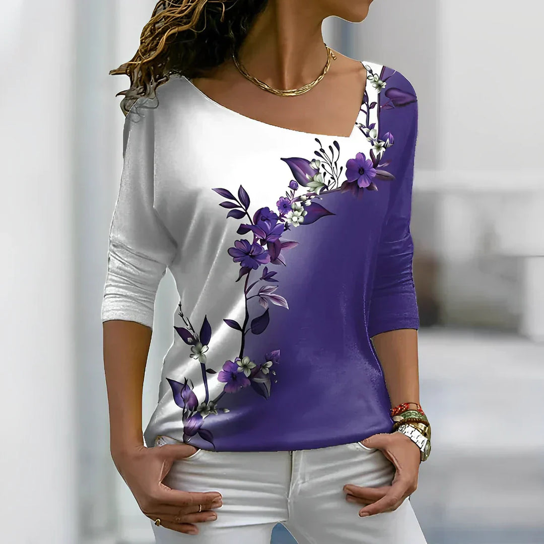 Flowered shirt in contrasting colour