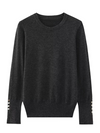 Fashionable Women's Sweater With Button Detail