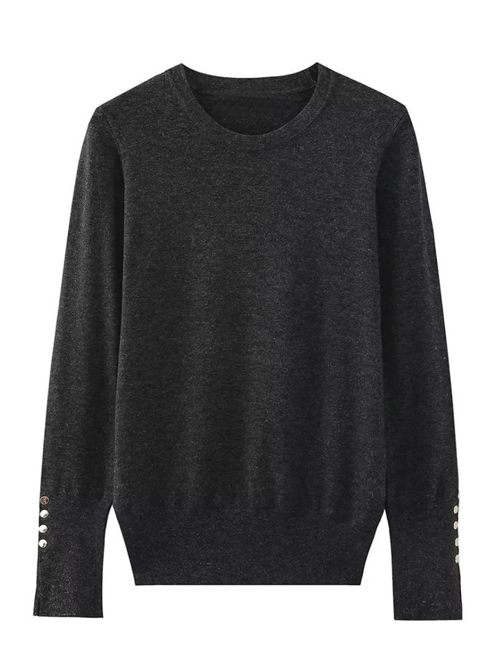 Fashionable Women's Sweater With Button Detail