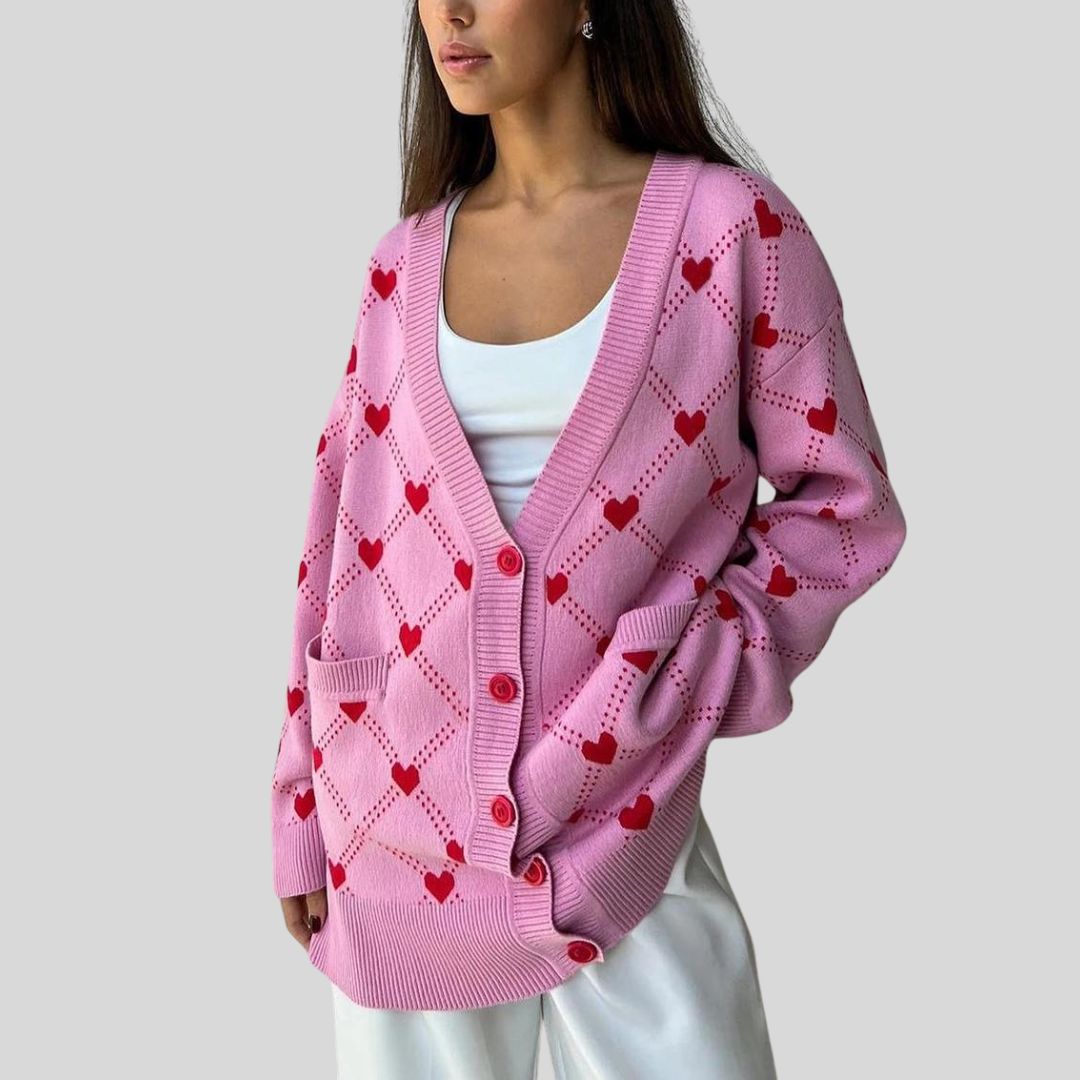 Cosy knitted ladies cardigan