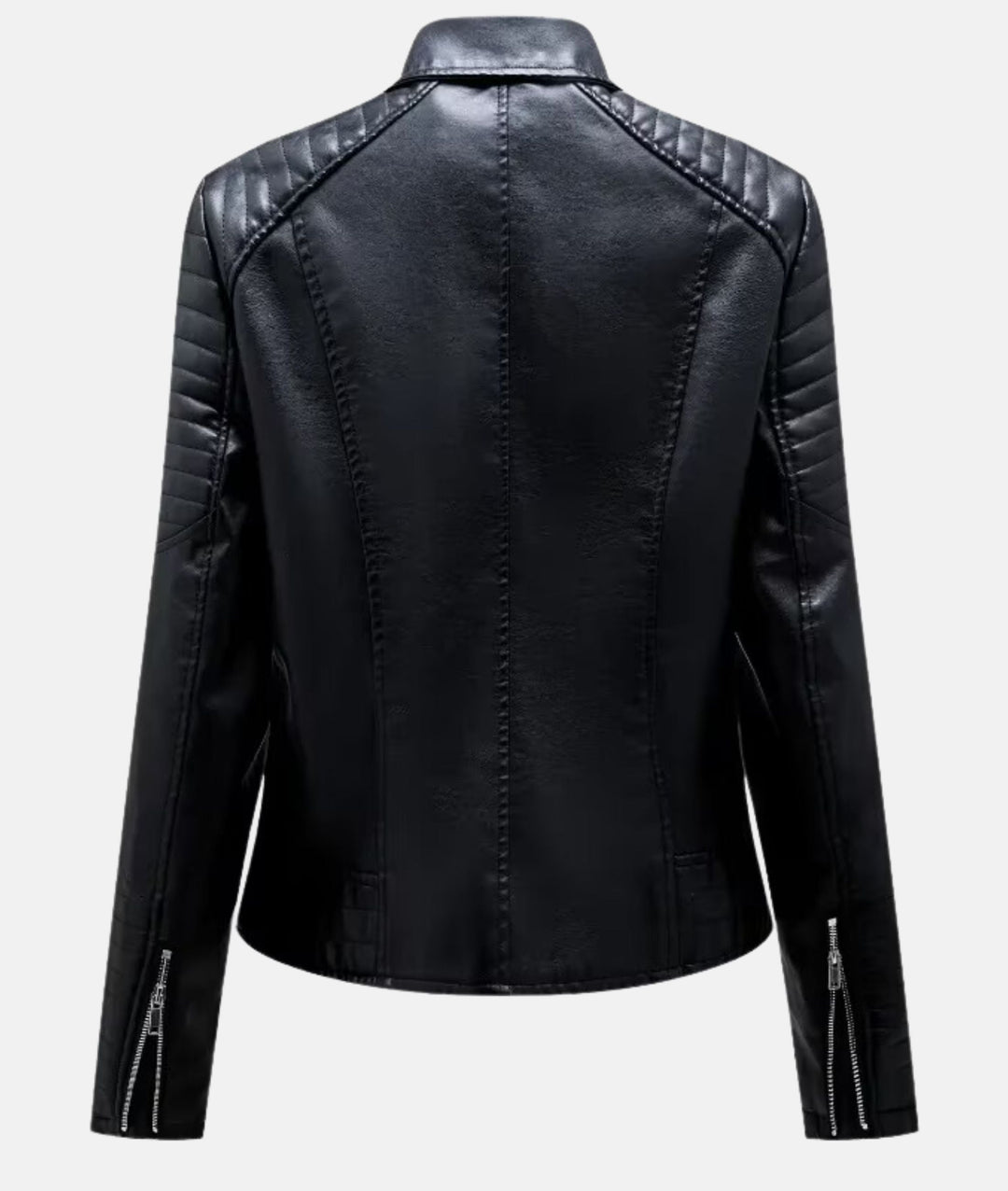 Ladies leather jacket without hood