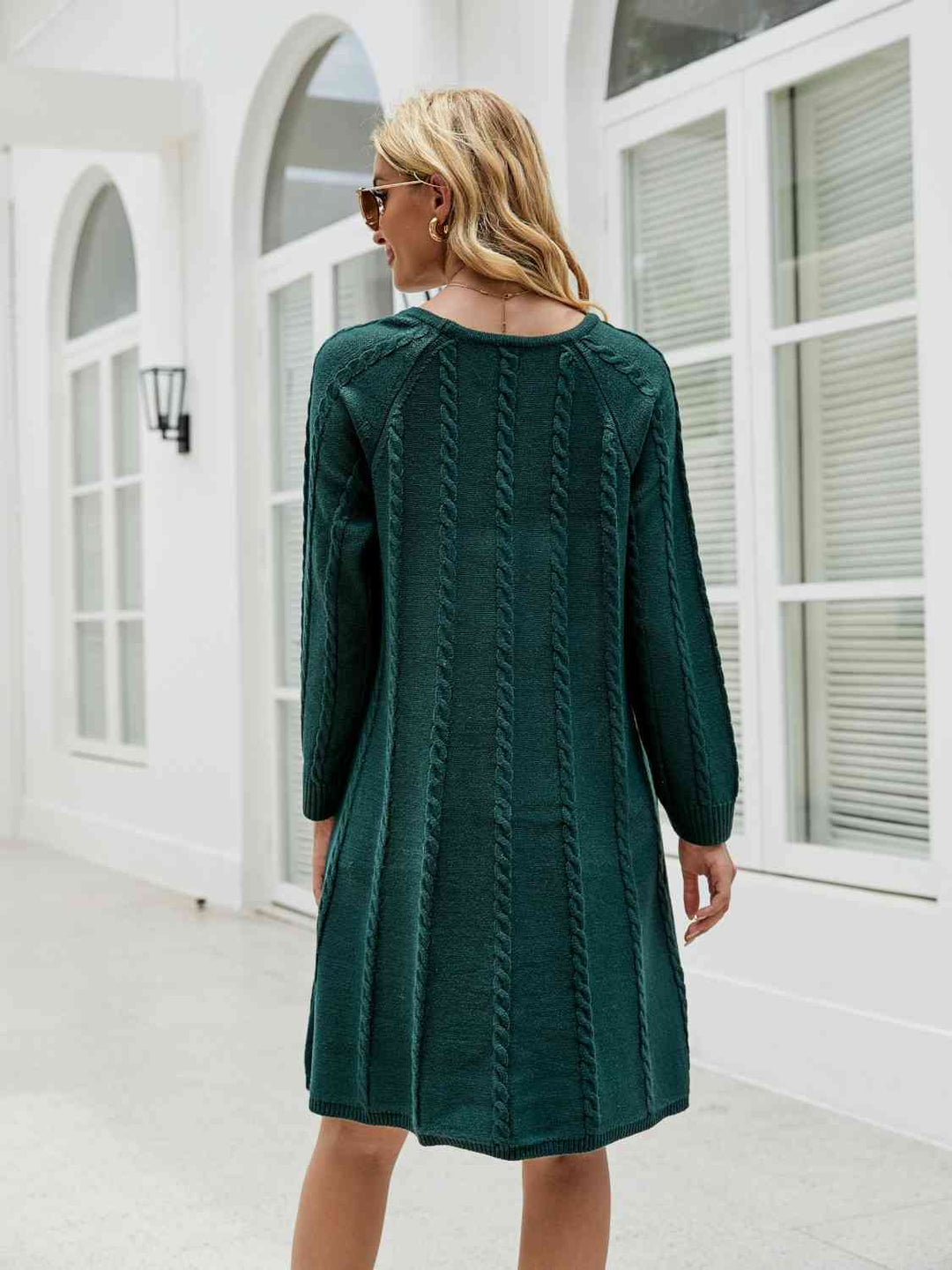 Cable knit jumper dress