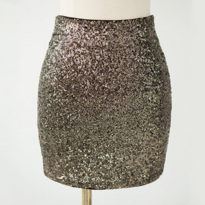 Ladies fashionable sequin hip skirt