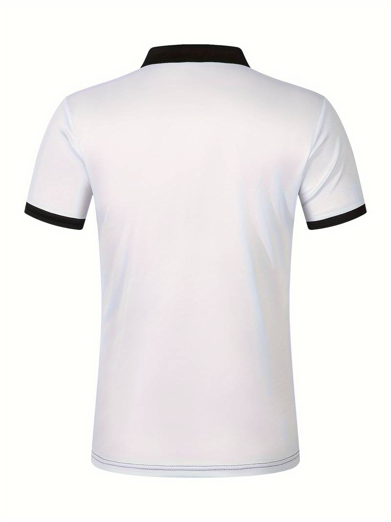 Casual Short Sleeve Striped Polo Shirt For Men