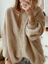 Plain Long-sleeved Sweater with Round Neck