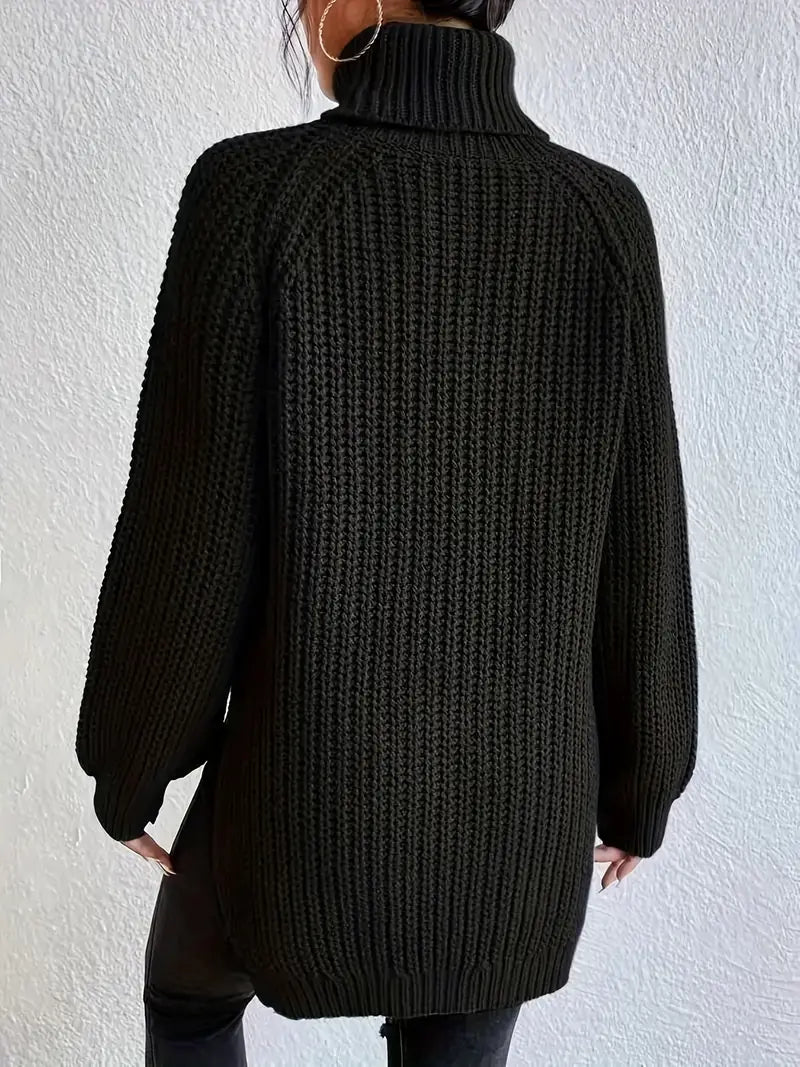 Women's - Turtleneck Sweater - Soft Knit Fabric - Stylish & Cosy Layering