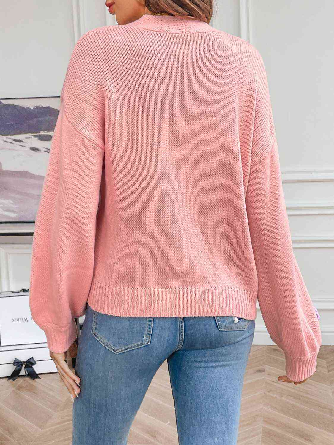 Women's - Floral Long Sleeve Open Front Cardigan - Lightweight & Stylish - Perfect Layering Piece